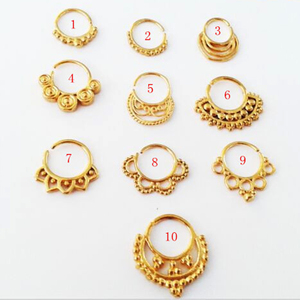 altın kaplama Hint burun piercing takı çember burun halkaları