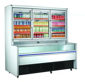 Upright Double Door Freezer Combi Box, Ice Cream Freezer, Supermarket Freezing Showcase Ice Machines CE Multi Icecream Freezer