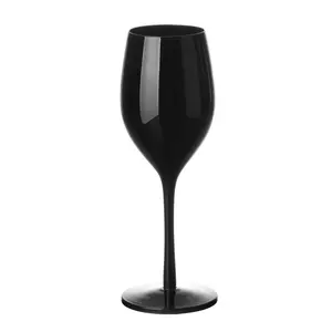 Fantezi siyah şarap bardakları için kök ile kırmızı ve beyaz şarap 750ml