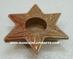 Portavelas de Piedra de Savia Hechos a Mano para Velas de Té - Product Image 1