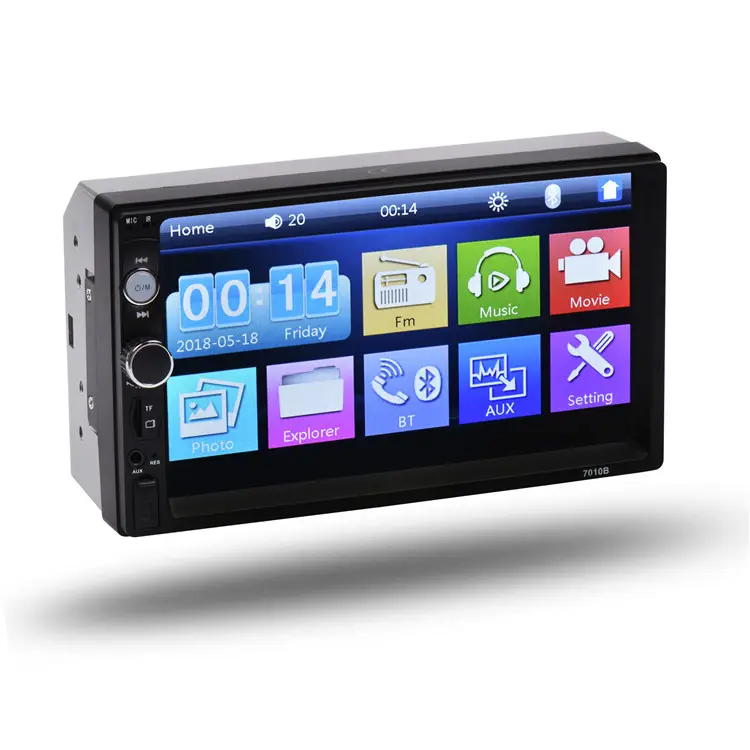 7 inç dokunmatik ekran çift 2 DIN araba Stereo multimedya oynatıcı 7010B