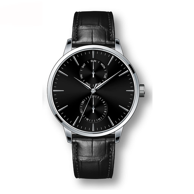 Fashion men's leather strap OEM stainless steel watch