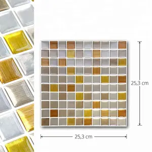 Selbst klebende Aufkleber Mosaik Design PVC 3D Brick Wallpaper für Home Decorative Wall Paper