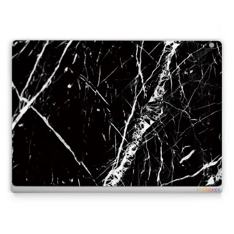 2017 beliebte schwarz weiß marmor vinyl laptop zurück hülle präzise cut abnehmbare aufkleber aufkleber für microsoft oberfläche buch