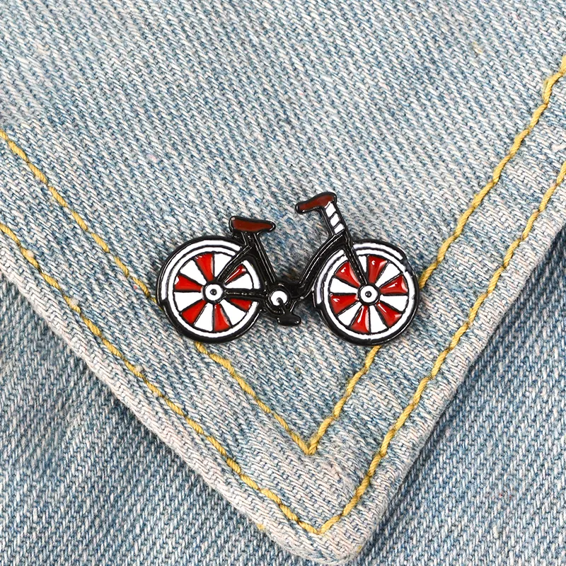 Ich liebe meine rote Fahrrad Pin Fahrrad Brosche Coole Vintage-Stil Radfahrer Abzeichen Sport Anstecknadeln Radfahren Schmuck Abzeichen Anstecknadeln