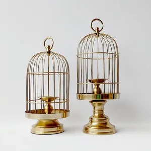 Metal birdcage shape candle holder room wholesale art deco wedding favour decoration