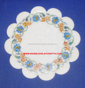 จานหินอ่อนฝังหินอ่อนสีขาวสวยสำหรับตกแต่งบ้าน - Product Image 1
