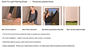 Plisse Paper Temporary <strong>Blind</strong>, Adhesive Easy Fix Pleated <strong>Blinds</strong> - Product Image 6