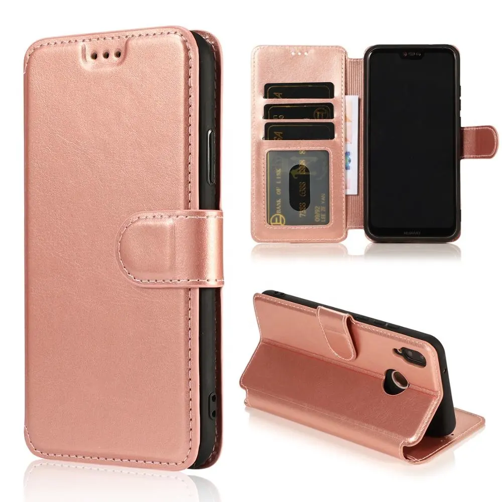 Funda de teléfono con tapa de cuero con ranura para tarjetas, hecha a medida, tpu, pu, para Huawei P20 Lite