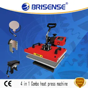 Venta directa de fábrica de Brisense Manual de Marca 4 en 1 multifunción Combo máquina de prensa de calor para la camiseta de taza sombrero plato