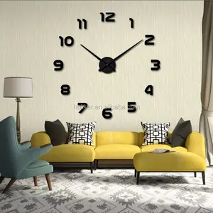 China fábrica de novos produtos de moda relógios de quartzo relógios 3d grande relógio de parede espelho autocolante design moderno diy decoração