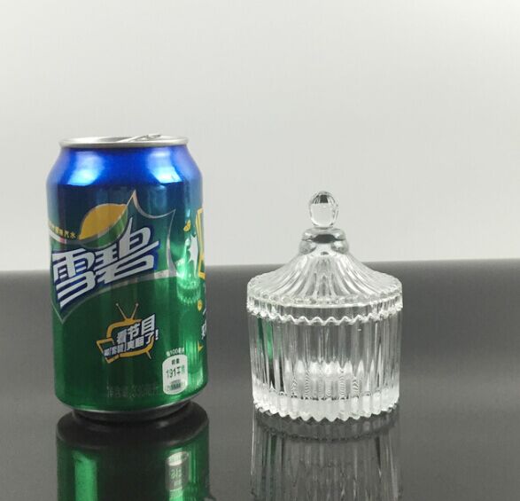 Transparent glass candle jar glass candle holder with lid