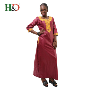 H & D ODM Gros Usine Bazin Riche <span class=keywords><strong>Getzner</strong></span> Conceptions Africaines Femmes Robes Dames Avec OEM - Product Image 3