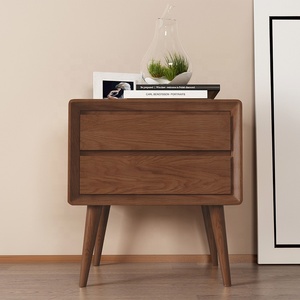 Customsized Furniture Rectangle Durable Bedside Table Wooden <strong>Night</strong> <strong>Stand</strong> with Double Layer Drawer - Product Image 4