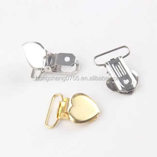 Heart Shaped Metal Baby Pacifier Suspender clip