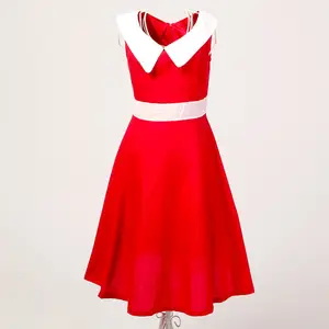 Robes rouges de bal d'inspiration britannique pour femmes, vêtement en ligne d'inspiration rétro stylée, pour invités de mariage, vente en gros