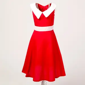 Retro Lấy Cảm Hứng Từ Vương Quốc Anh Thiết Kế Cửa Hàng Trực Tuyến Bán Buôn Red Dresses Đối Với Prom Wedding Khách