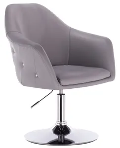 Modern Swivel Salon Lounge Chair with Crystal Buttons