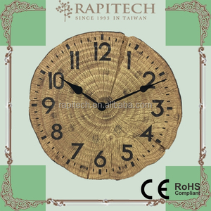 12 Inch Indoor Outdoor Faux <b>Wood</b> Polyresin <b>Wall</b> <b>Clock</b> - Product Image 2