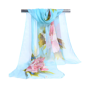 <strong>Large</strong> Stock Wholesale Random Design Mix Small Silk <strong>Scarf</strong> Polyester Chiffon Silk High Quality Georgette Floral Printed <strong>Scarf</strong> - Product Image 5