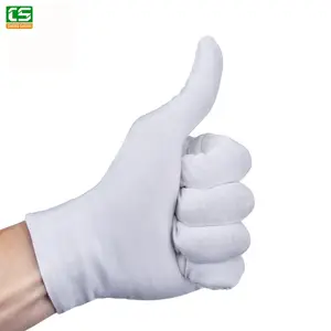 White Cotton Gloves Custom Logo 100 Cotton Jewelry Premium Uniform Marching Band White Cotton Gloves Working Gloves Ceremonial Gloves