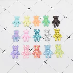 DIY acessórios de jóias de resina em pó cor urso keychain bonito para decoração