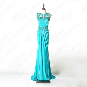 Elegant illusion back green lange party gown ademend jurken avondkleding