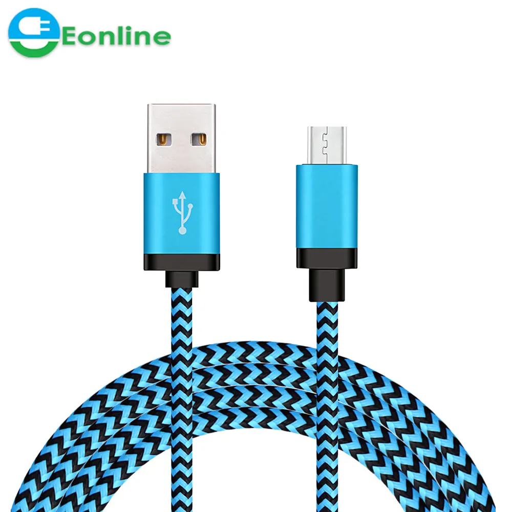 Kabel USB Mikro Tipe C, Kabel USB Nilon Kepang 3FT/6FT/9FT untuk Samsung, Pengisian Cepat, Kabel Data Kecepatan Tinggi