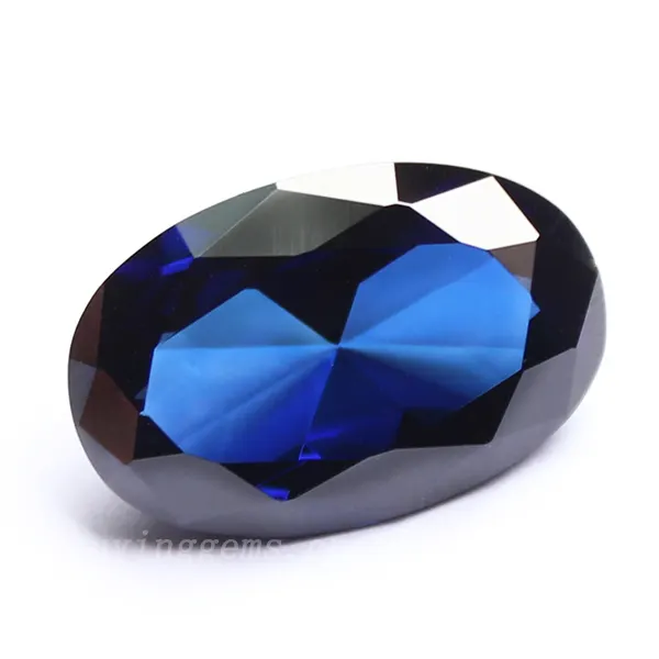 サファイアブルー石czルビーガラス宝石ゴールデンサプライヤー中国高品質任意の形状価格
