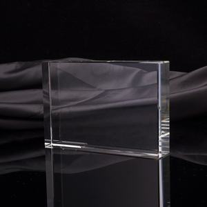 HBL 도매 3D 레이저 유리 큐브 <span class=keywords><strong>K9</strong></span> 빈 크리스탈 큐브 맞춤형 로고 투명 크리스탈 유리 큐브 - Product Image 2