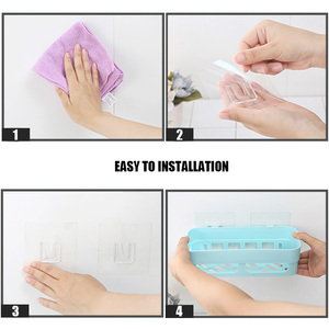 Bon marché support de <span class=keywords><strong>Cuisine</strong></span> Gratuit poinçonnage fixé au mur En Plastique Rectangle stockage rack etagère <span class=keywords><strong>d</strong></span>'<span class=keywords><strong>angle</strong></span> de douche - Product Image 6