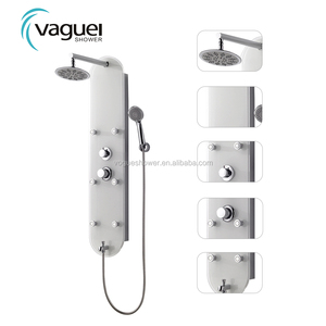 Medio ambiente de lujo Grifería termostática pintado Panel de ducha de cristal templado 8806 - Product Image 1
