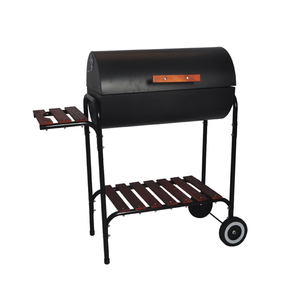 SERJ <strong>Barrel</strong>&amp;Square Charcoal <strong>Barrel</strong> <strong>BBQ</strong> Grill Rack Outdoor Germany Barbecue Grill Metal With Wheels - Product Image 1