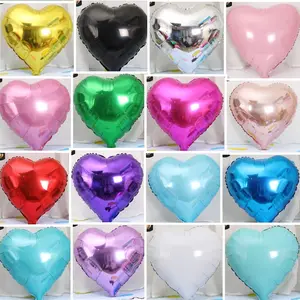 Balões laminados de alumínio de 18 polegadas, balão em forma de coração, ouro rosa, azul, mylar, amor, dia dos namorados