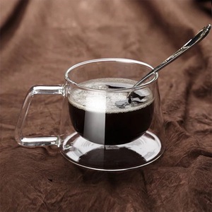 <span class=keywords><strong>Tazza</strong></span> da Caffè a Goccia Ecologica in Vetro Borosilicato a Doppia Parete con Isolamento Termico da 200ml - Product Image 2