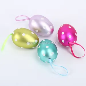 Easter Decorations Egg with Dots Colorful Plastic Eggs Easter Tree Ornaments Easter Egg Hanging Ornament