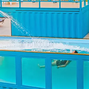 Outdoor Luxus vorgefertigte mobile Container Pool für Sommercamp Außen pool Schwimmen