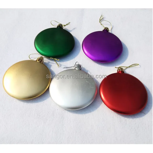 Ornamen Bola Natal Datar Logo Kustom