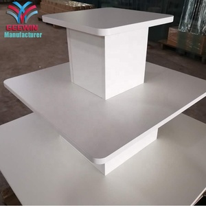 Tùy chỉnh thực hiện màu trắng gỗ vuông tầng quần áo cửa hàng hiển thị bảng - Product Image 5