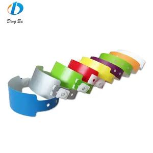 Plastic Events Bracelet Composite Paper Wristband Cheap Custom Print Logo Bangle Snap Button Bracelet