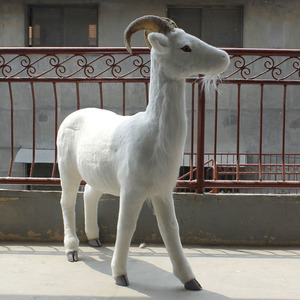 Decoración de Centro Comercial de Supermercado, <span class=keywords><strong>Cabra</strong></span> de Cuerno Largo de Piel Artificial de Tamaño Real con Precio de Fábrica - Product Image 6