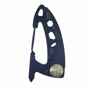 Llavero con mosquetón <span class=keywords><strong>de</strong></span> acero inoxidable para acampada, 7 en 1, multiherramientas EDC - Product Image 5