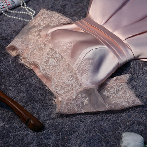 <span class=keywords><strong>Abiti</strong></span> da <span class=keywords><strong>Damigella</strong></span> d'Onore Personalizzati con Applicazioni in Pizzo, Taglie Forti, Rosa Pallido, Maniche Corte MBLA312 - Product Image 5