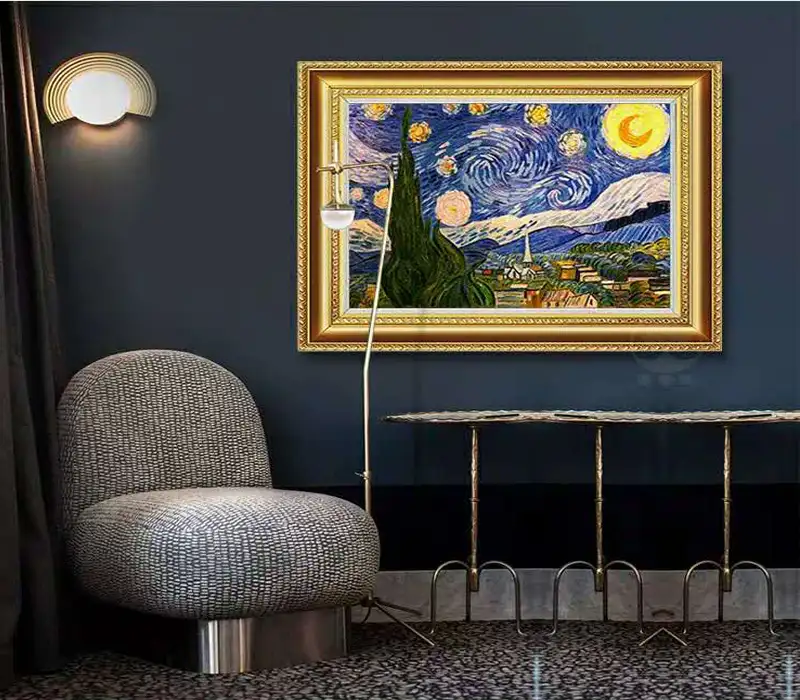 Vincent Van Gogh-rone reproduction 수제 오일 캔버스 페인팅 위의 별이 빛나는 밤