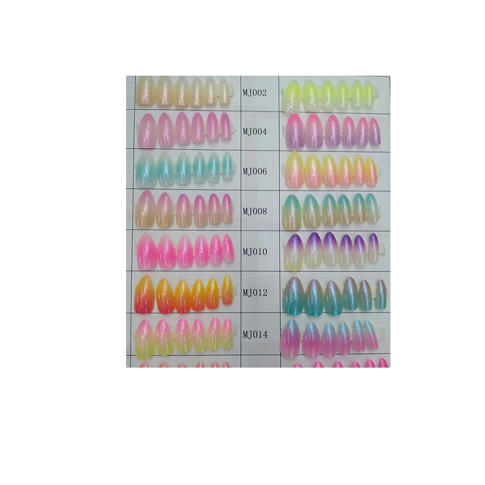 Meijiaer New Design Pointed Double Colors Artificial Nail