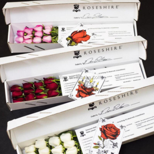 Custom made long stem fresh roses flower packaging boxes