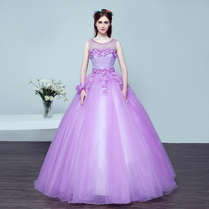 fitted lace wedding dress Unique Purple Lace Ball Gown Wedding Dress with Ruffles Viola Size 18w / Purple