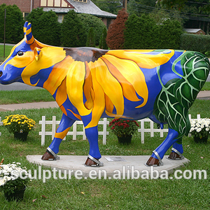 Large Outdoor Fiberglass Cow Sculpture Life-Size Resin <strong>Animal</strong> <strong>Ornament</strong> for <strong>Garden</strong> Art Decoration Anime-inspired Craft Model - Product Image 4