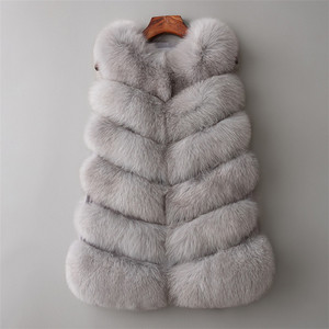 Manteau de fourrure de luxe pour femmes et filles, en Faux renard, vêtements <span class=keywords><strong>sans</strong></span> manches, doux, à la mode, <span class=keywords><strong>gilet</strong></span> d'extérieur, nouvelle collection 2021 - Product Image 4