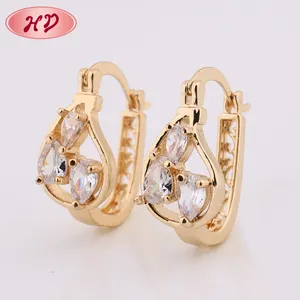 Latest Designs Colorful Crystal 18K Rose Gold Earrings For Women